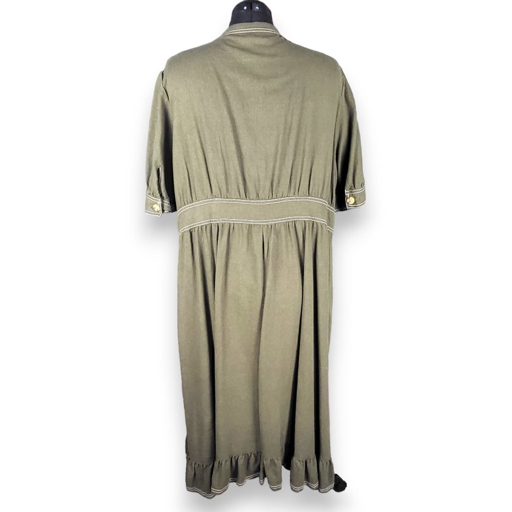 WHO WHAT WEAR Linen Blend Button Front Dress 2XL - Picture 3 of 5